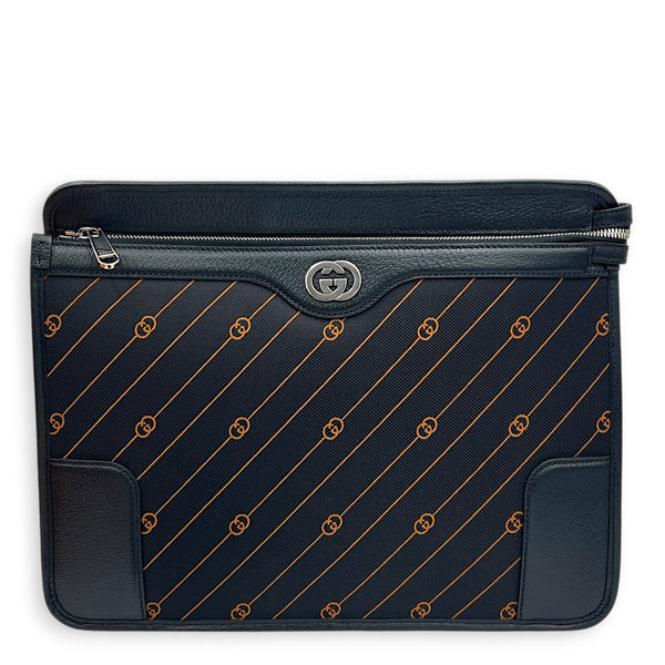 Interlocking G Jacquard Messenger in Canvas, Silver hardware