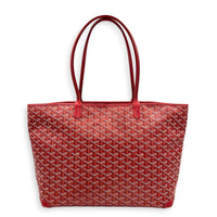 Artois Tote Bag GM Red in Coated Canvas, Silver hardware