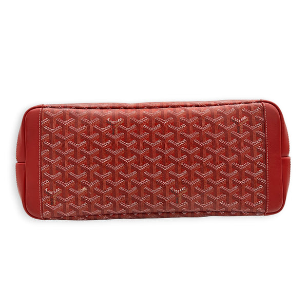 Artois Tote Bag GM Red in Coated Canvas, Silver hardware