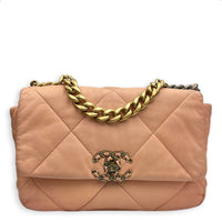 C19 Small Peach Shoulder Bag in Lambskin, Mixed hardware
