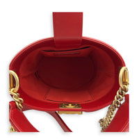 Boy Bucket Bag Red in Lambskin, Gold hardware