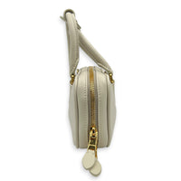 Arcadie Top Handle Bag Mini White in Calfskin, Gold hardware