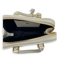 Arcadie Top Handle Bag Mini White in Calfskin, Gold hardware