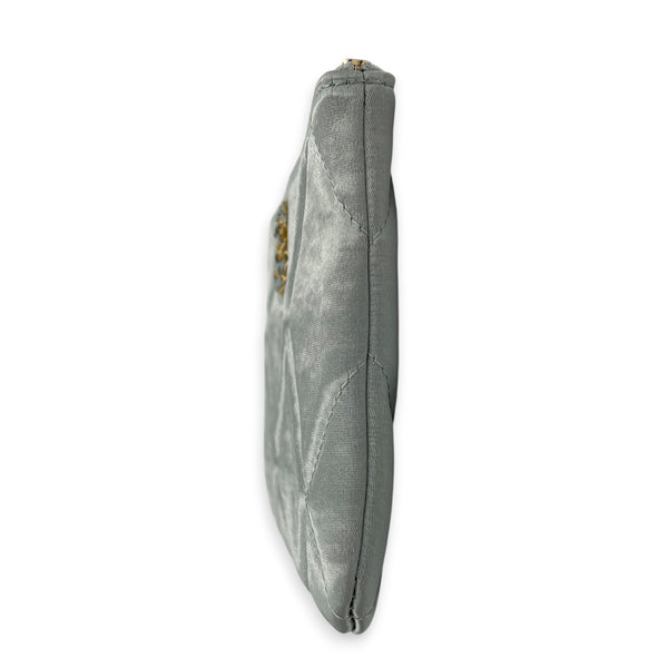 C19 Pouch Grey in Satin, Gold hardware