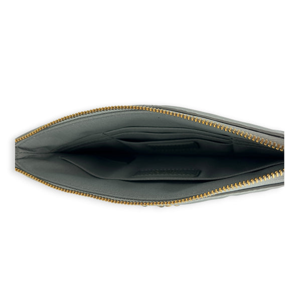 C19 Pouch Grey in Satin, Gold hardware