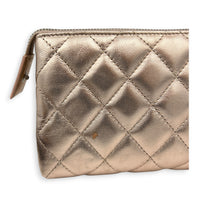 CC Pouch Gold in Lambskin, Silver hardware
