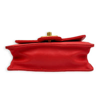 Chic Pearl Crossbody Bag Red in Calfskin, Gold hardware