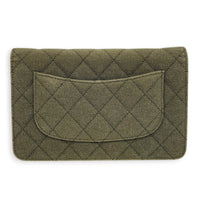 Coco Cuba Green Wallet On Chain in Denim, Gold hardware