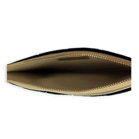 CC Pearl Quilted Ocase Zip Black Pouch in Velvet, Gold hardware