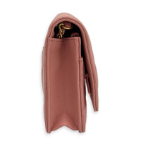 CC Pearl Crush Wallet On Chain Pink in Lambskin, Gold hardware
