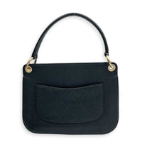 Piercing Chic Flap Top Handle Bag Black in Caviar Leather, Mixed hardware