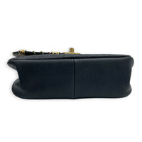 Piercing Chic Flap Top Handle Bag Black in Caviar Leather, Mixed hardware