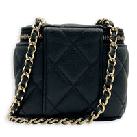 CC Vanity Bag Mini Black in Caviar Leather, Gold hardware
