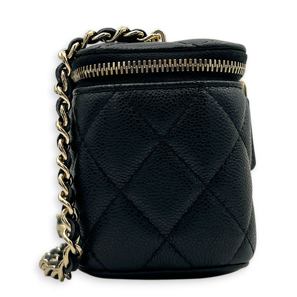 CC Vanity Bag Mini Black in Caviar Leather, Gold hardware