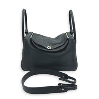 Lindy 34 Black Shoulder Bag in Clemence, Palladium hardware