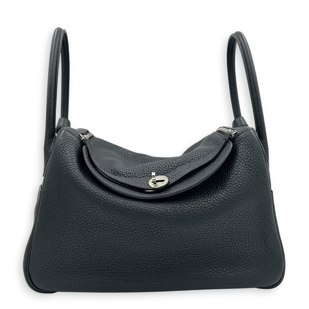 Lindy 34 Black Shoulder Bag in Clemence, Palladium hardware