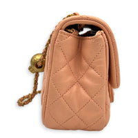 Pearl Crush Square Shoulder Bag Beige in Lambskin, Gold hardware