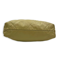 22 Tote Shoulder Bag Small Green in Calfskin, Gold hardware
