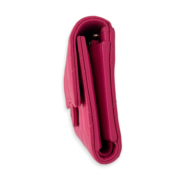 CC Wallet Pink in Caviar Leather, Gold hardware