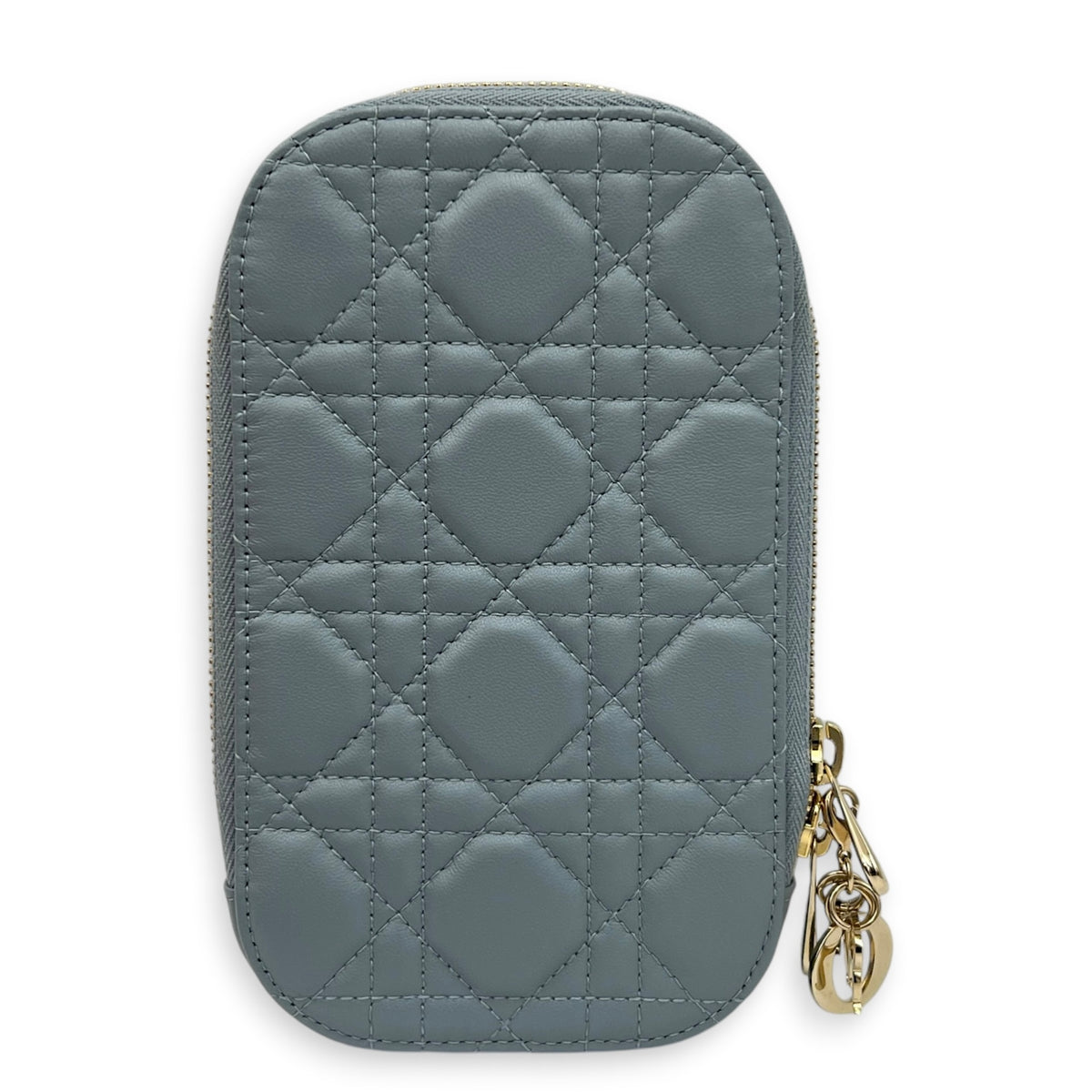 Others Phone Holder Blue in Lambskin, Silver hardware