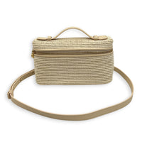 L19 Crossbody Bag Beige in Fabric, Gold hardware
