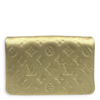 Pochette Coussin Gold Crossbody Bag in Lambskin, Silver hardware