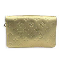 Pochette Coussin Gold Crossbody Bag in Lambskin, Silver hardware