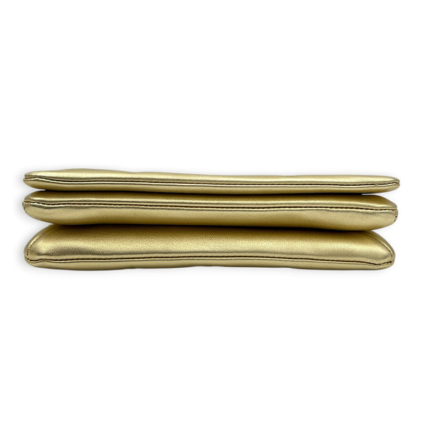 Pochette Coussin Gold Crossbody Bag in Lambskin, Silver hardware