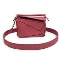 Puzzle Mini Pink Crossbody Bag in Calfskin, Monochrome hardware