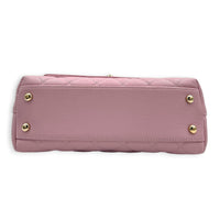 Coco Top Handle Bag Pink in Caviar Leather, Gold hardware