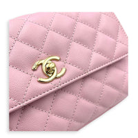Coco Top Handle Bag Pink in Caviar Leather, Gold hardware