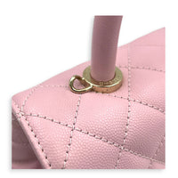 Coco Top Handle Bag Pink in Caviar Leather, Gold hardware