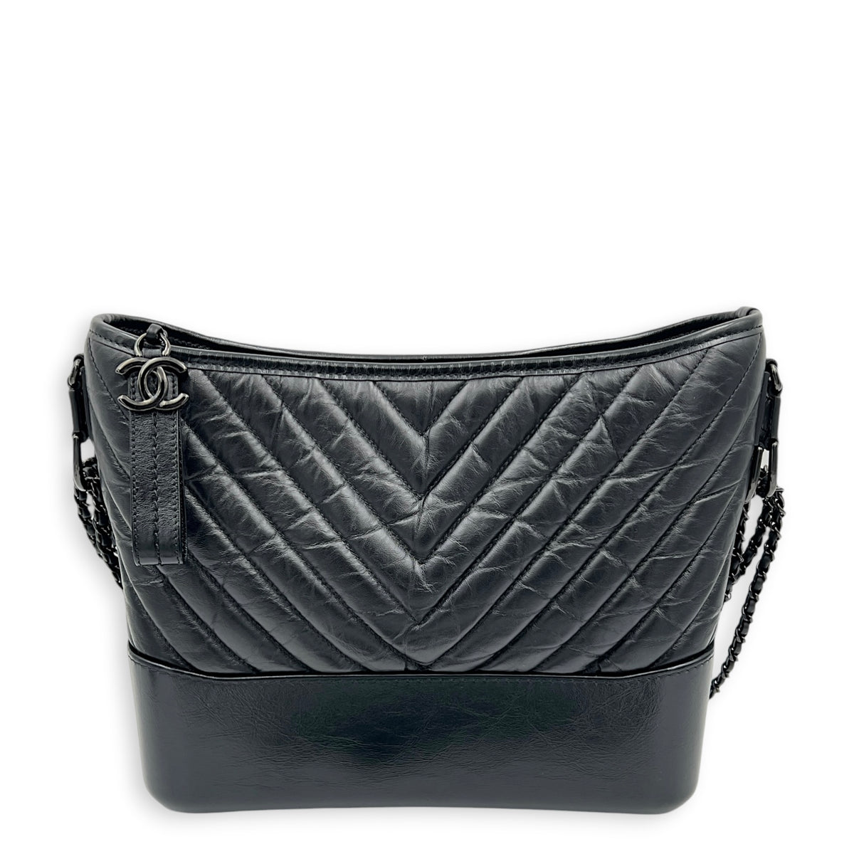 Gabrielle Shoulder Bag Black in Calfskin, So Black hardware