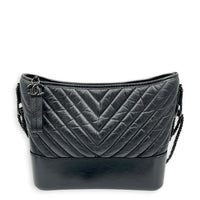 Gabrielle Shoulder Bag Black in Calfskin, So Black hardware