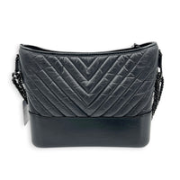 Gabrielle Shoulder Bag Black in Calfskin, So Black hardware