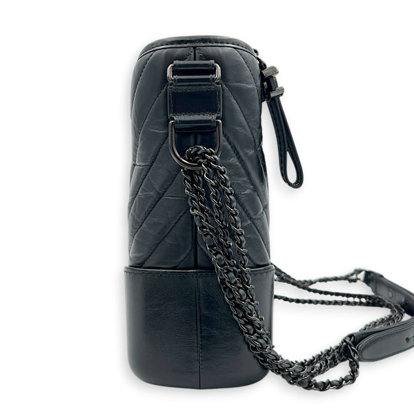 Gabrielle Shoulder Bag Black in Calfskin, So Black hardware