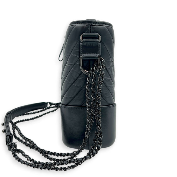 Gabrielle Shoulder Bag Black in Calfskin, So Black hardware