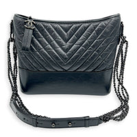 Gabrielle Shoulder Bag Black in Calfskin, So Black hardware