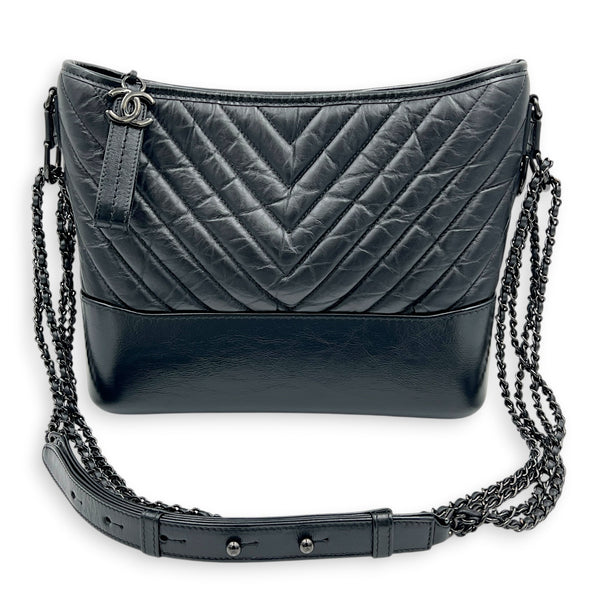 Gabrielle Shoulder Bag Black in Calfskin, So Black hardware