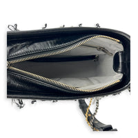Gabrielle Shoulder Bag Black in Tweed, Mixed hardware