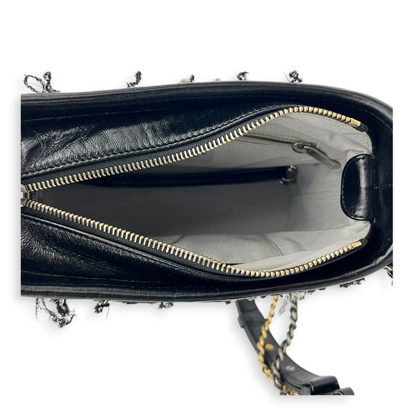 Gabrielle Shoulder Bag Black in Tweed, Mixed hardware
