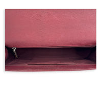 Boy Shoulder Bag Medium Red in Calfskin, Ruthenium hardware