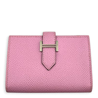 Bearn Mauve Sylvestre Card Wallet in Epsom, Palladium hardware