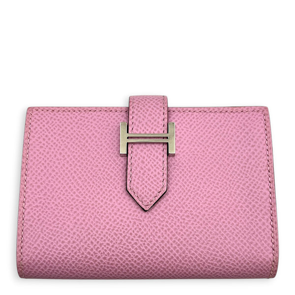 Bearn Mauve Sylvestre Card Wallet in Epsom, Palladium hardware