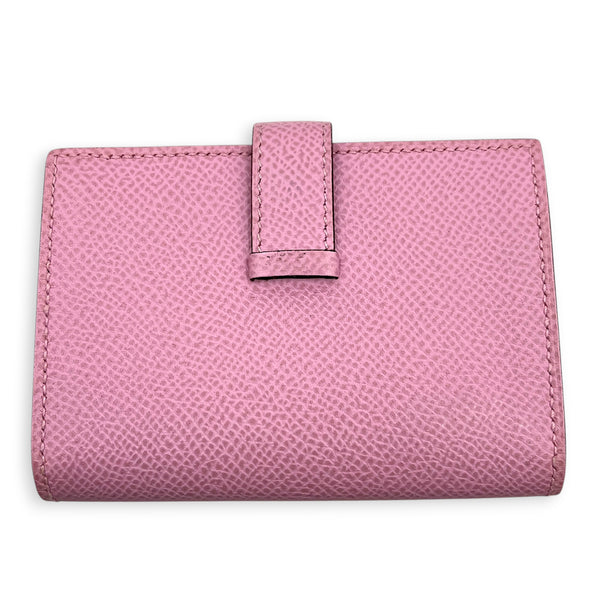 Bearn Mauve Sylvestre Card Wallet in Epsom, Palladium hardware
