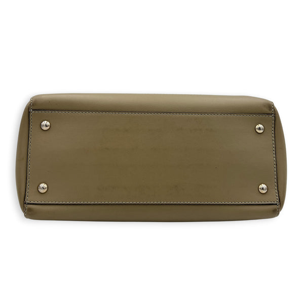 Dotcom Top Handle Bag Grey in Calfskin, Silver hardware