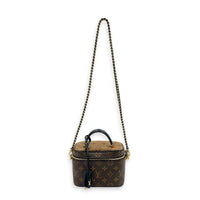 Vanity Top Handle Bag Brown in Monogram Coated Canvas, Gold hardware