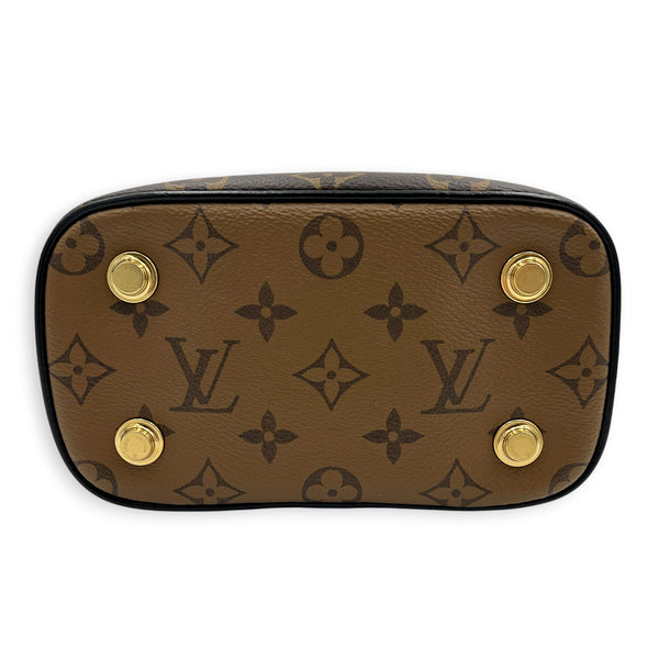 Vanity Top Handle Bag Brown in Monogram Coated Canvas, Gold hardware