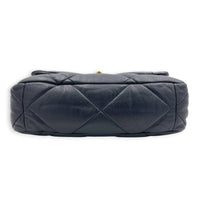 19 Large Blue Shoulder Bag in Goat Leather, Mixed hardware
