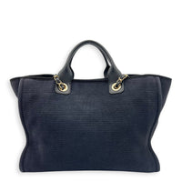 Deauville Tote Bag Black in Canvas, Gold hardware